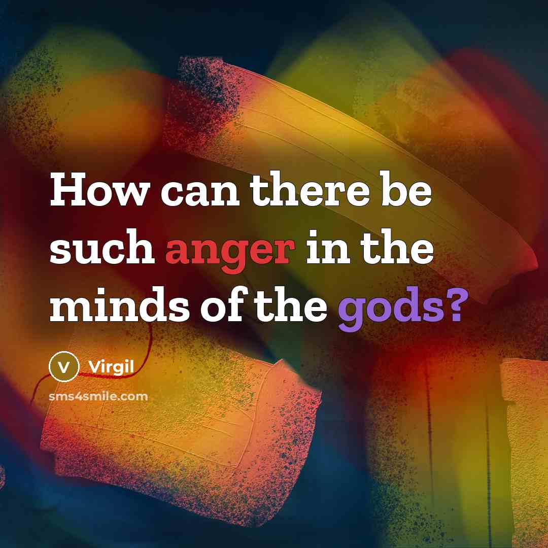 “How can there be such anger in the minds of the gods?” quote by Virgil