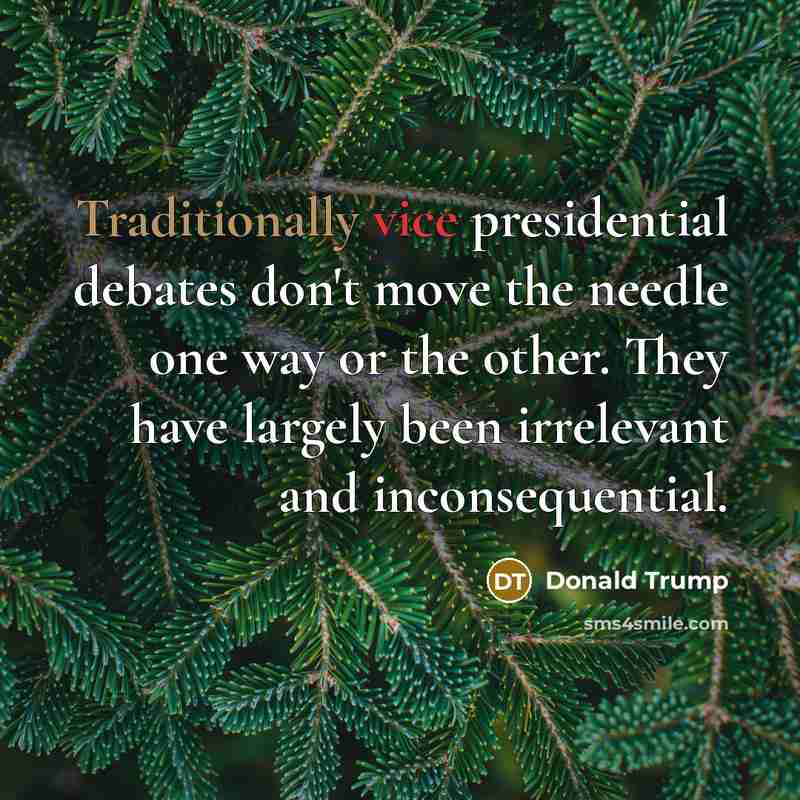 “Traditionally vice presidential debates don't move the needle one way or the other. They have largely been irrelevant and inconsequential.” quote by Donald Trump