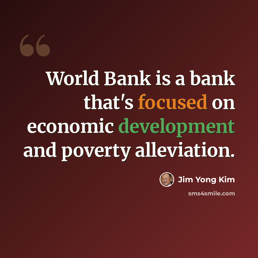 “World Bank is a bank that's focused on economic development and poverty alleviation.” quote by Jim Yong Kim