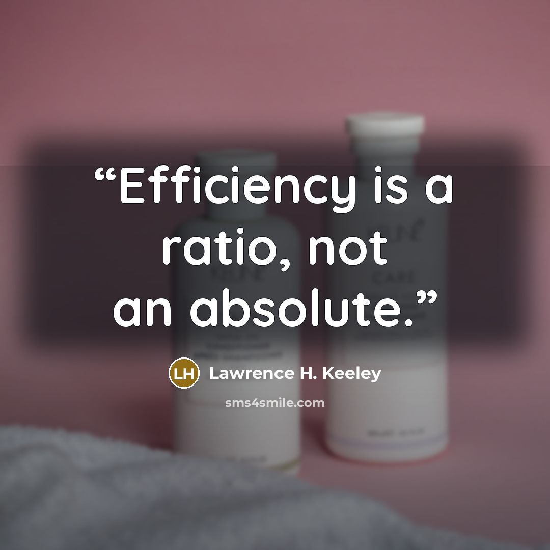 “Efficiency is a ratio, not an absolute.” quote by Lawrence H. Keeley
