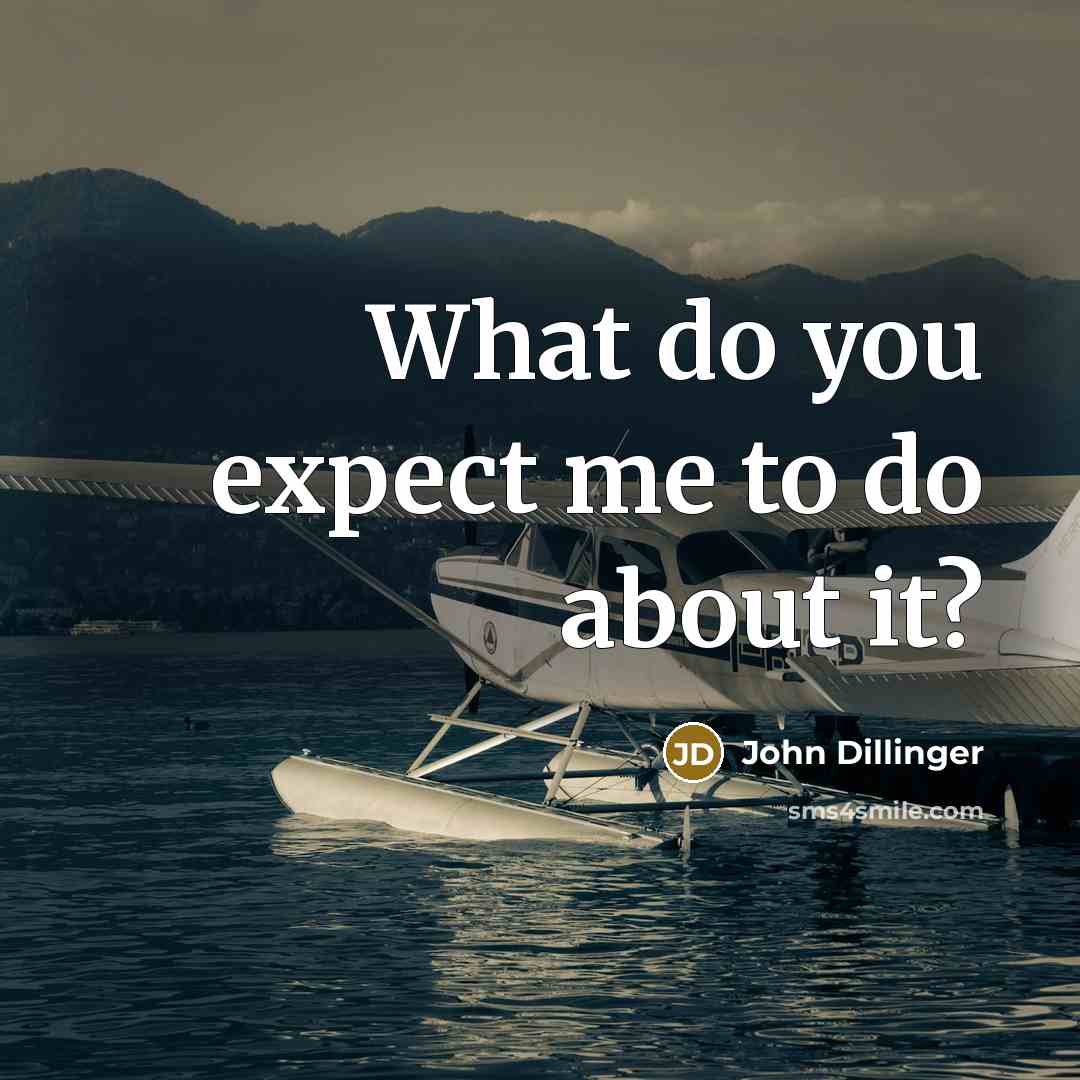 “What do you expect me to do about it?” quote by John Dillinger