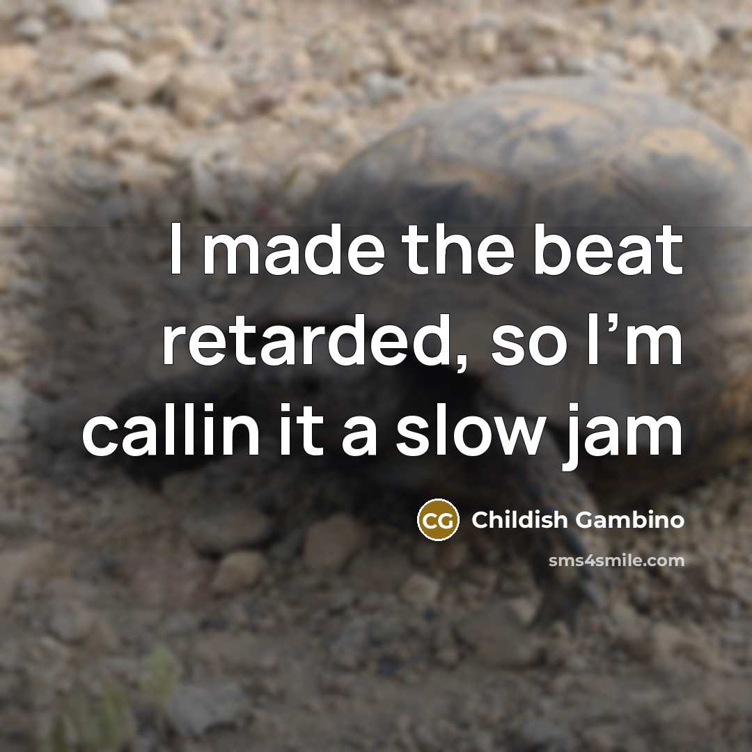 “I made the beat retarded, so I'm callin it a slow jam” quote by Childish Gambino