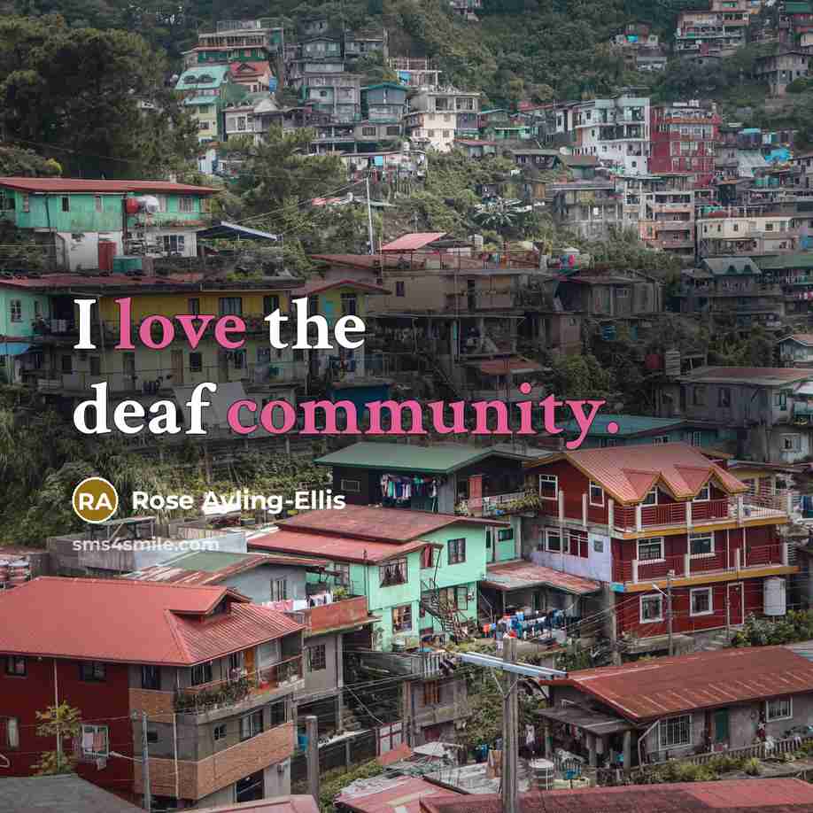 “I love the deaf community.” quote by Rose Ayling-Ellis