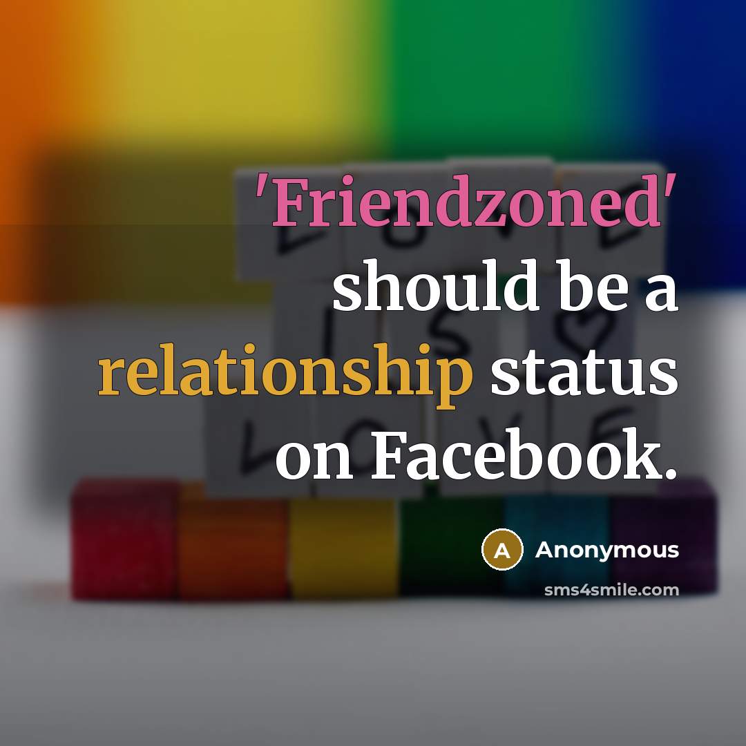 “'Friendzoned' should be a relationship status on Facebook.” quote by Anonymous