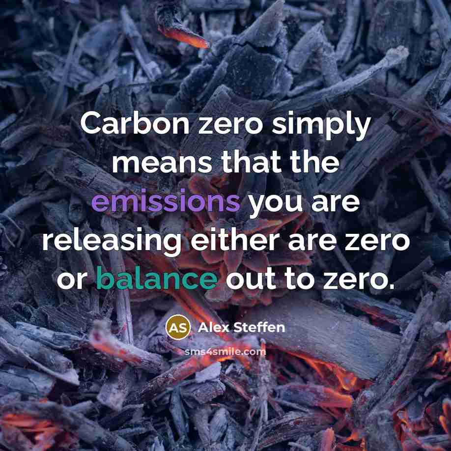 “Carbon zero simply means that the emissions you are releasing either are zero or balance out to zero.” quote by Alex Steffen