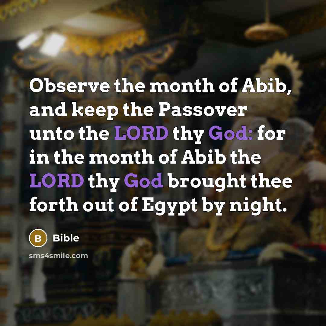 “Observe the month of Abib, and keep the Passover unto the LORD thy God: for in the month of Abib the LORD thy God brought thee forth out of Egypt by night.” quote by Bible