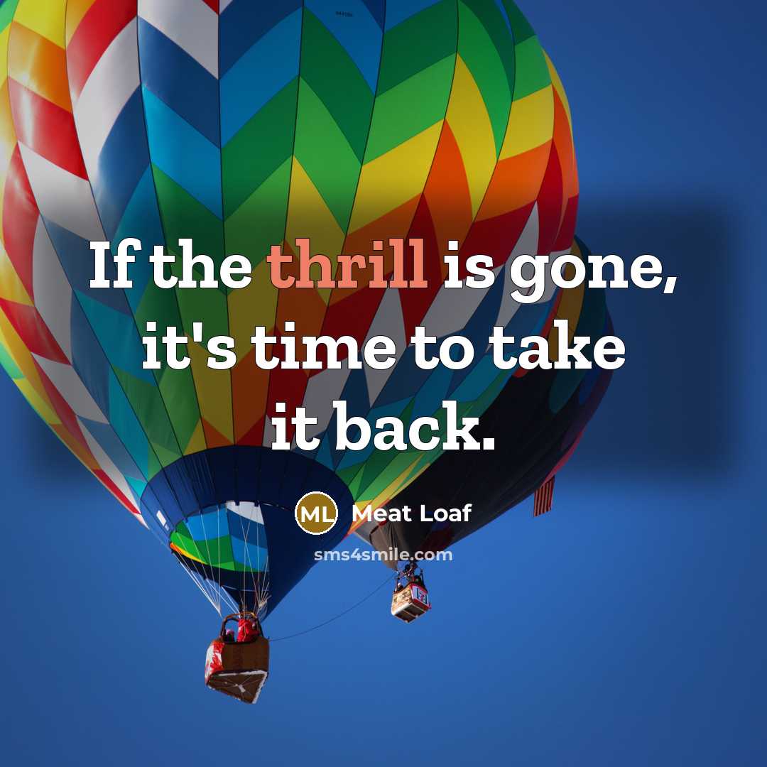 “If the thrill is gone, it's time to take it back.” quote by Meat Loaf