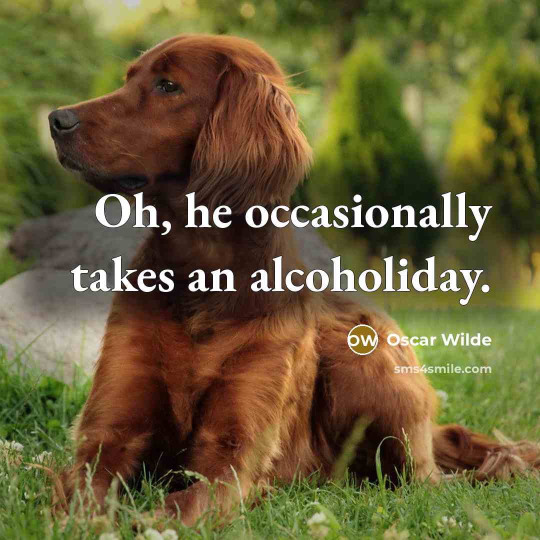 “Oh, he occasionally takes an alcoholiday.” quote by Oscar Wilde