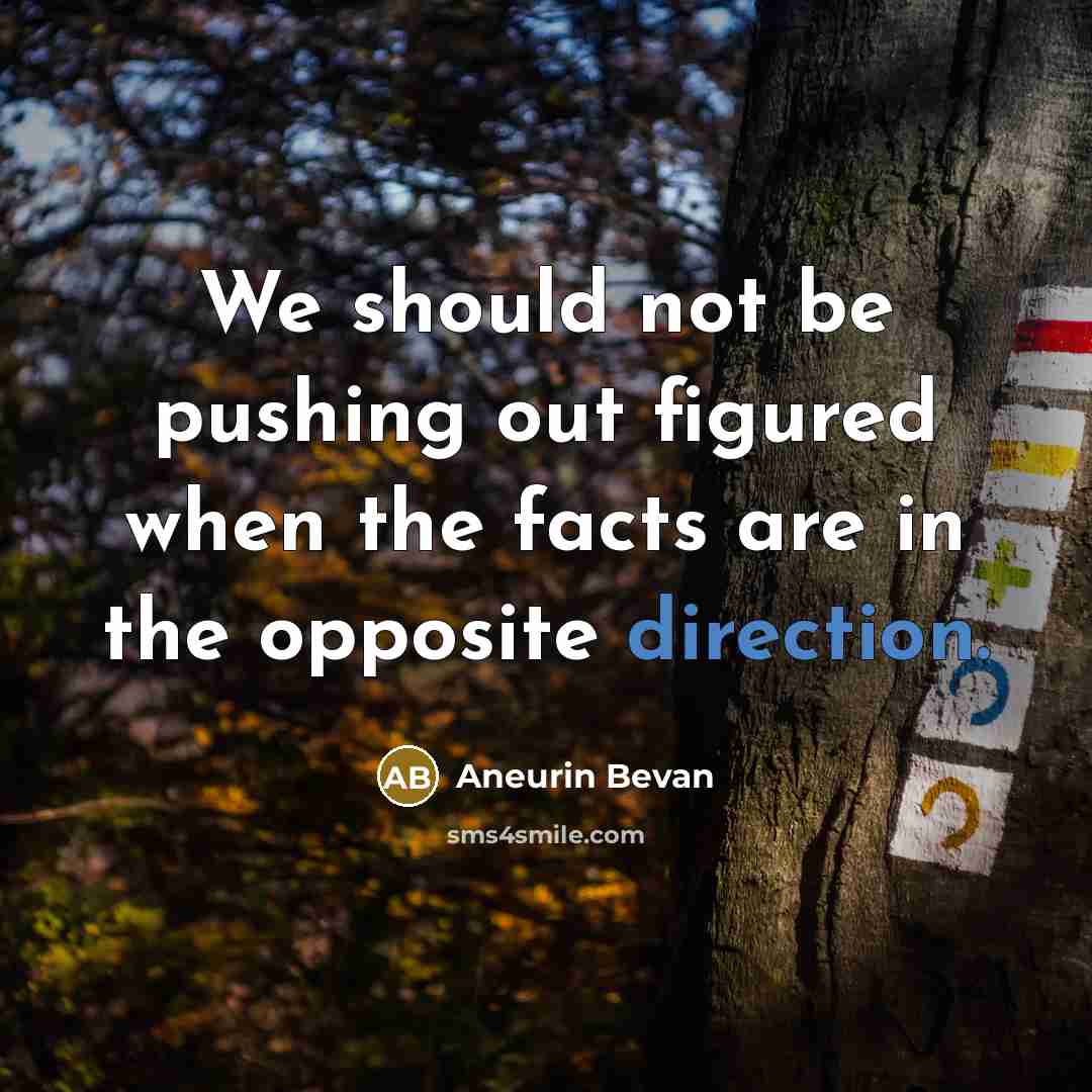 “We should not be pushing out figured when the facts are in the opposite direction.” quote by Aneurin Bevan