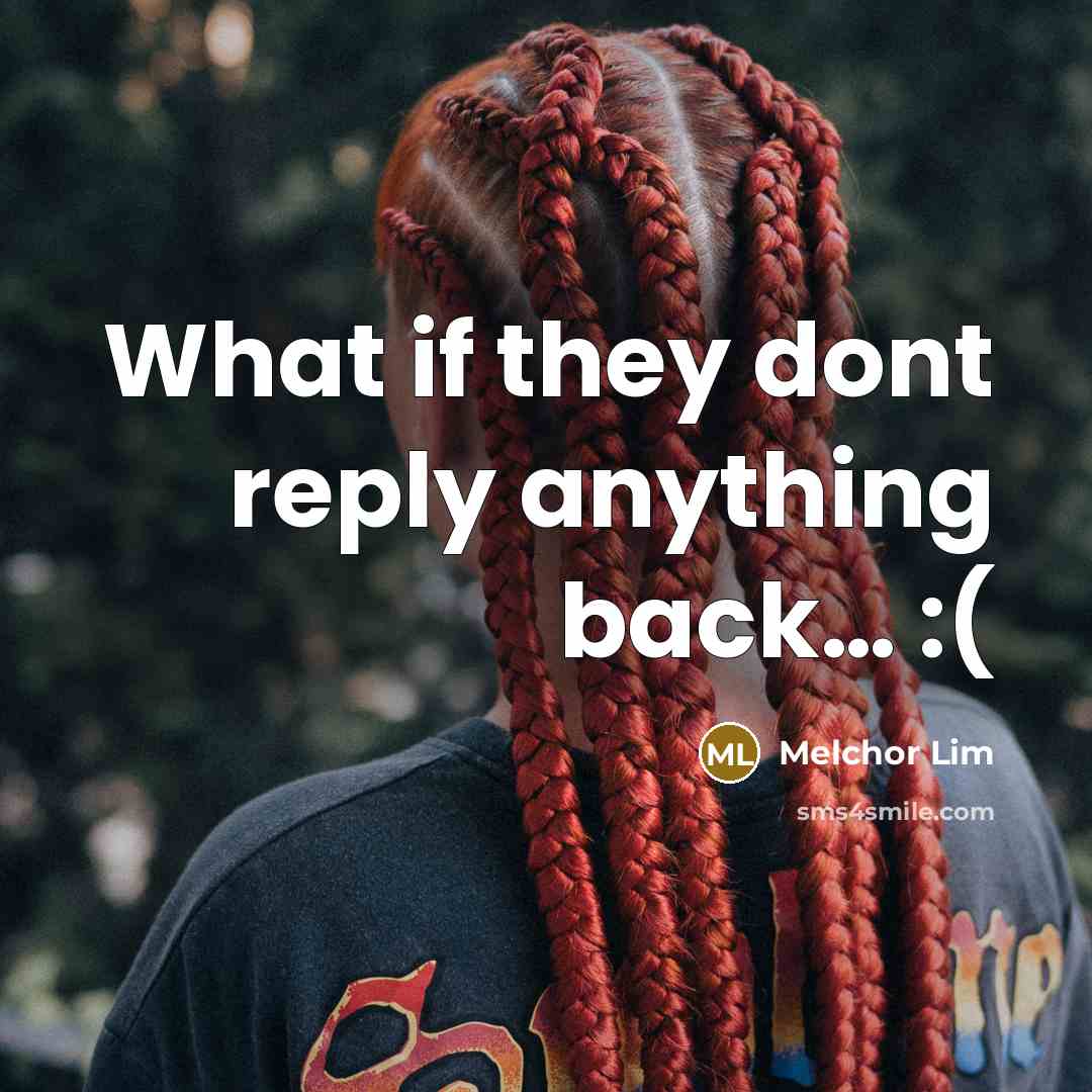 “What if they dont reply anything back… :(” quote by Melchor Lim