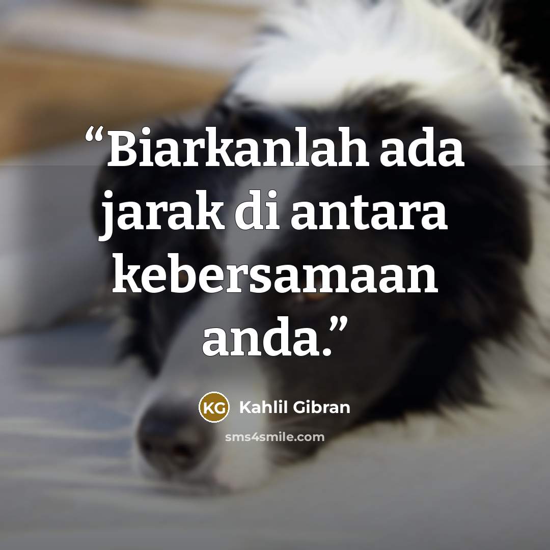 “Biarkanlah ada jarak di antara kebersamaan anda.” quote by Kahlil Gibran