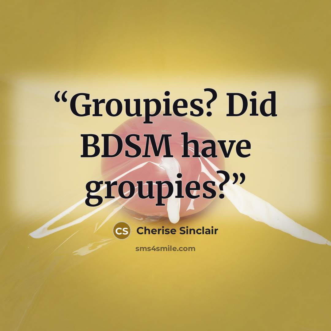 “Groupies? Did BDSM have groupies?” quote by Cherise Sinclair