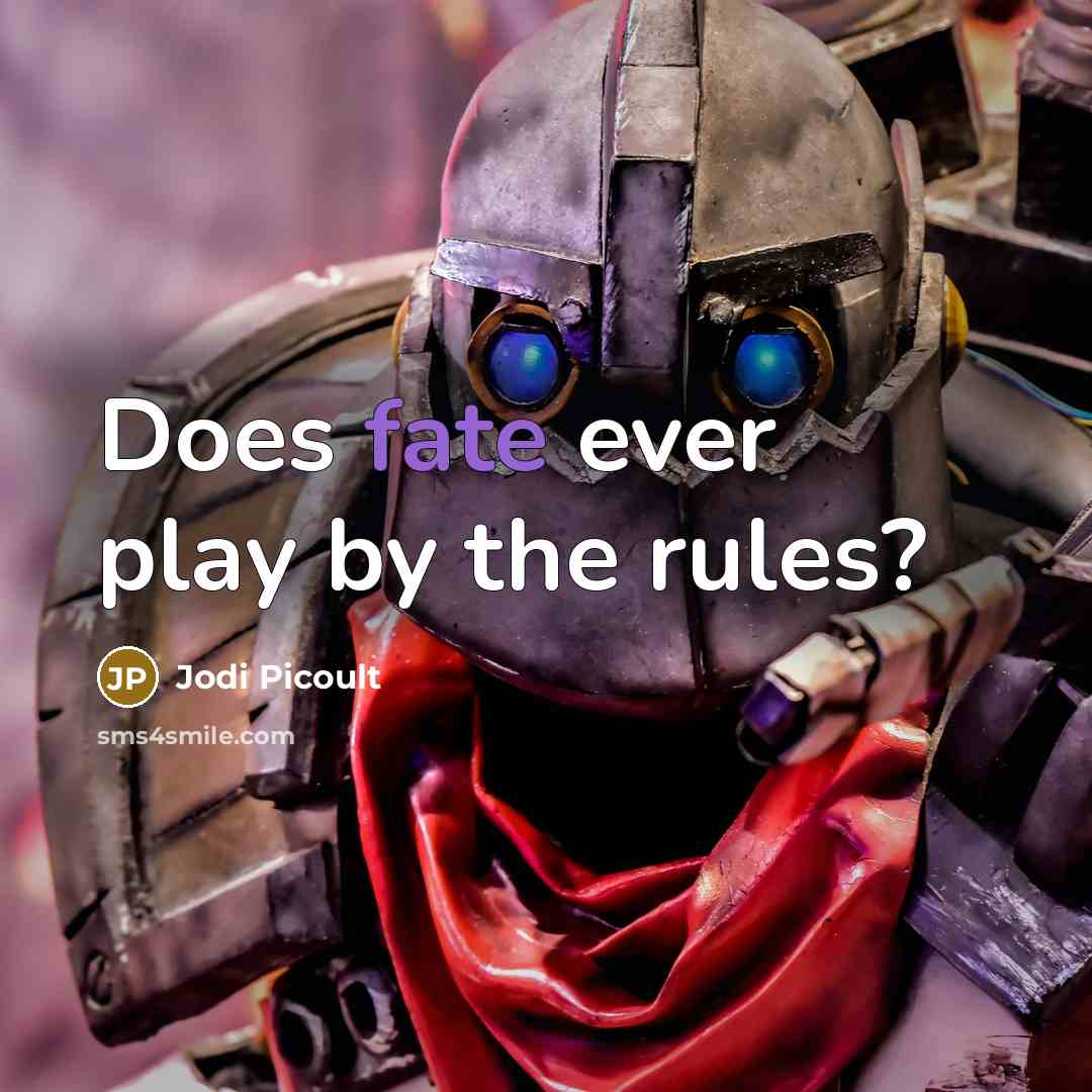 “Does fate ever play by the rules?” quote by Jodi Picoult