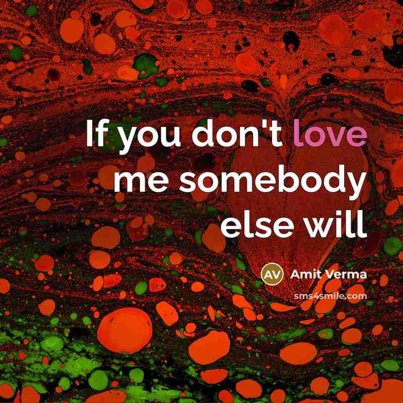 “If you don't love me somebody else will” quote by Amit Verma