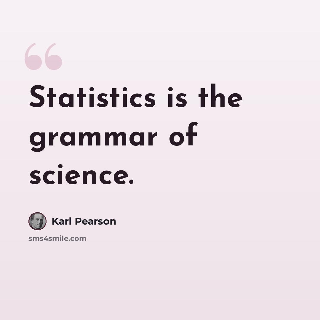 “Statistics is the grammar of science.” quote by Karl Pearson
