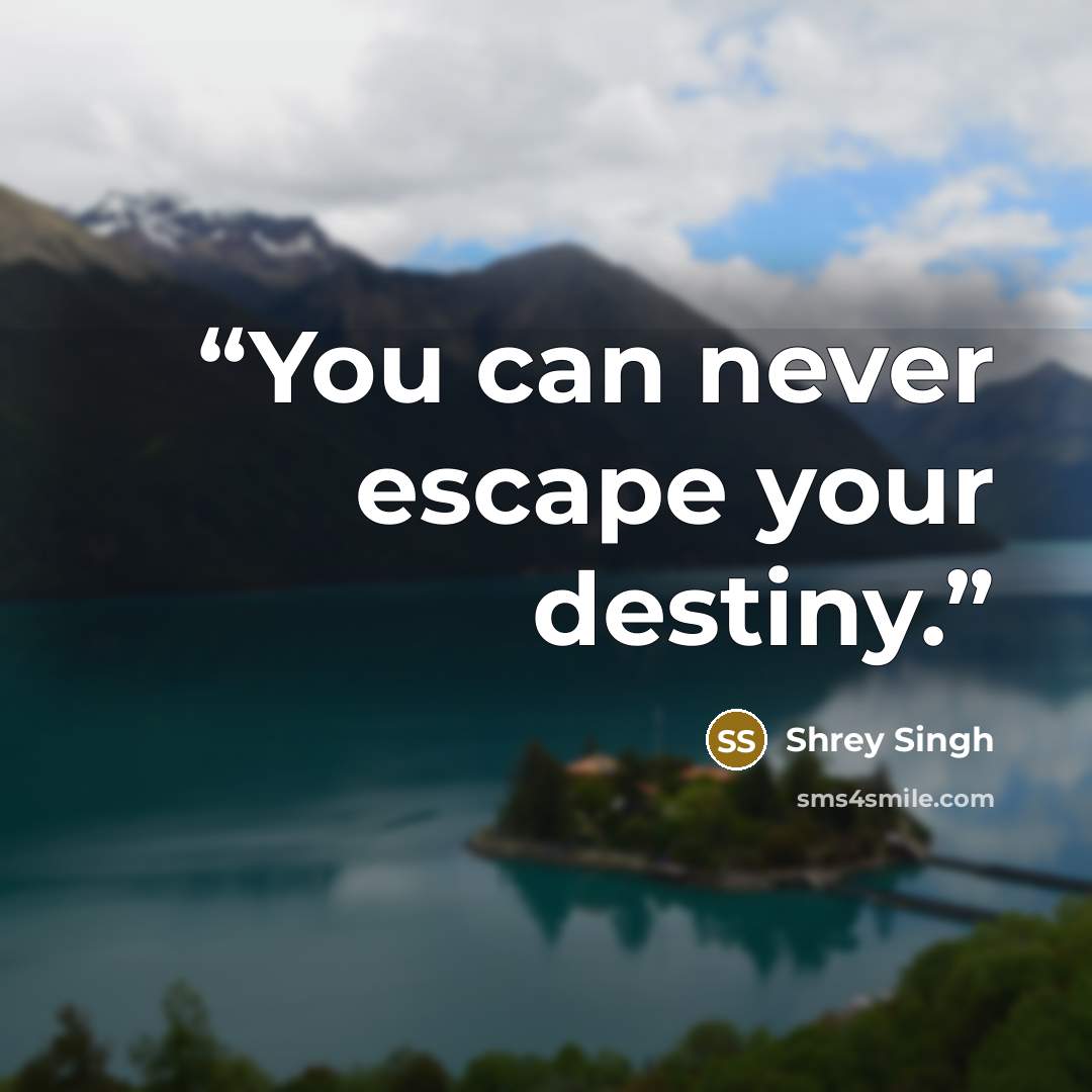 “You can never escape your destiny.” quote by Shrey Singh