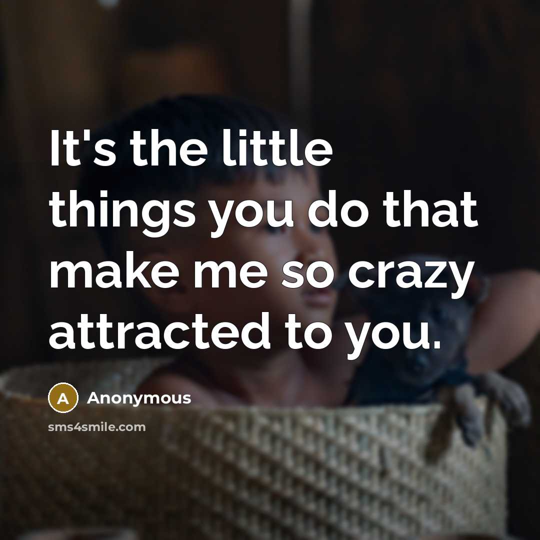 “It's the little things you do that make me so crazy attracted to you.” quote by Anonymous