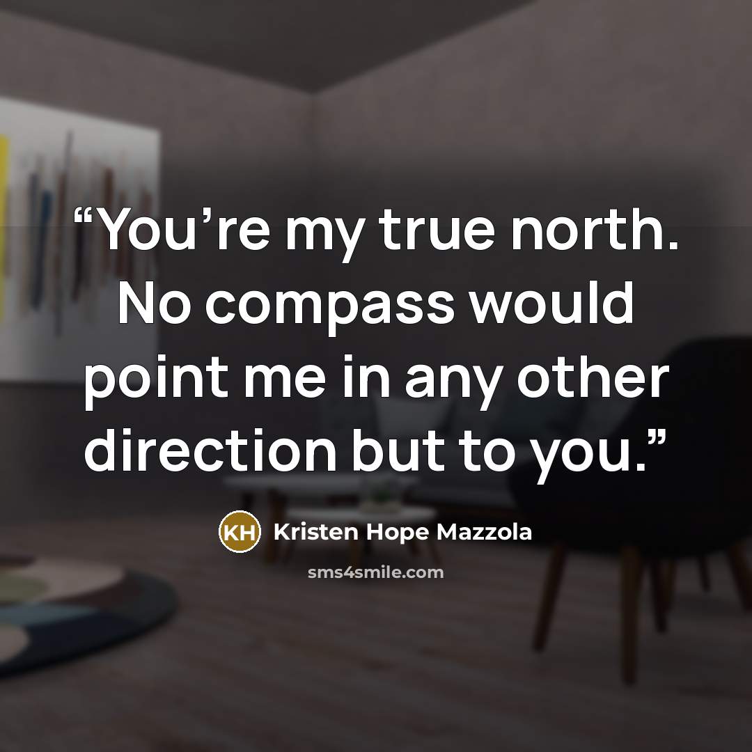“You’re my true north. No compass would point me in any other direction but to you.” quote by Kristen Hope Mazzola