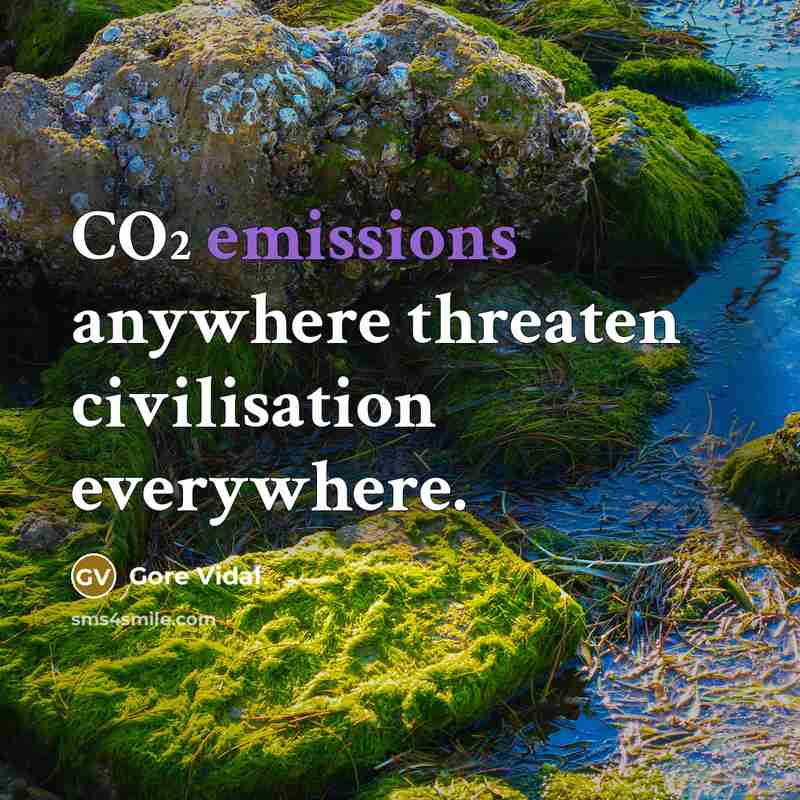 “CO₂ emissions anywhere threaten civilisation everywhere.” quote by Gore Vidal