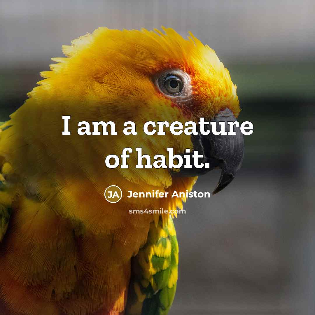 “I am a creature of habit.” quote by Jennifer Aniston