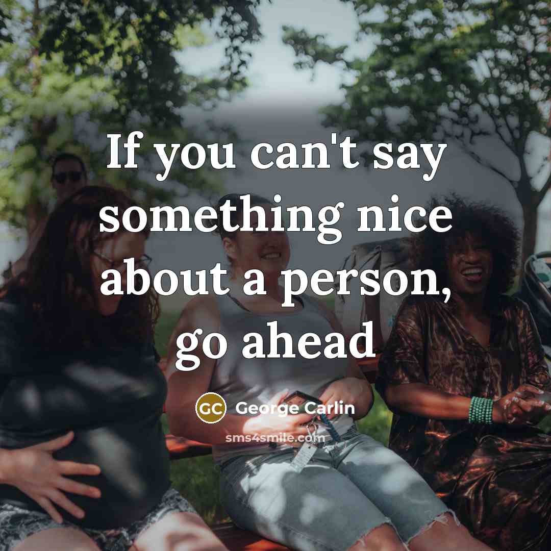 “If you can't say something nice about a person, go ahead” quote by George Carlin