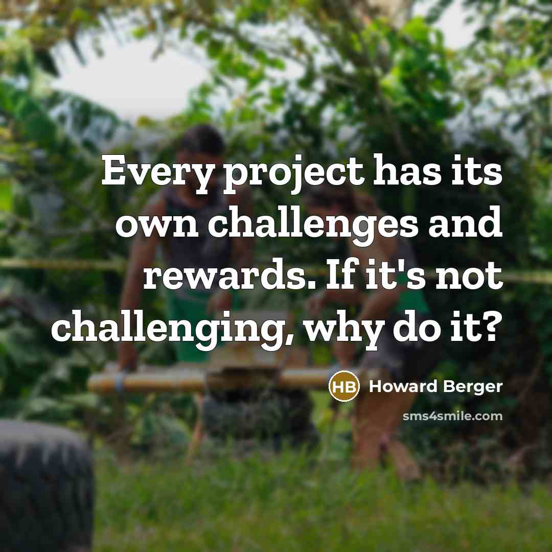 “Every project has its own challenges and rewards. If it's not challenging, why do it?” quote by Howard Berger