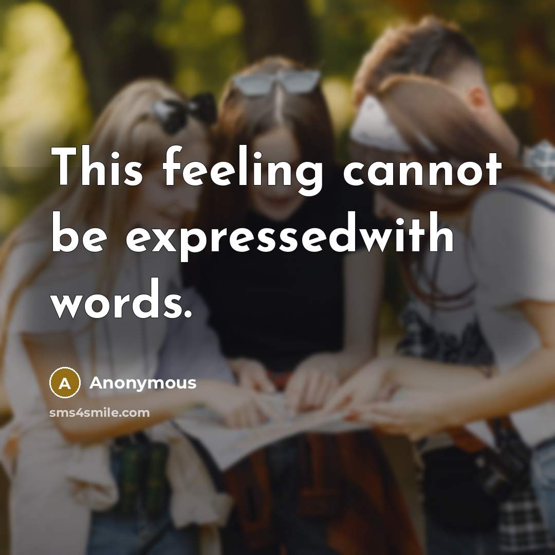 “This feeling cannot be expressedwith words.” quote by Anonymous