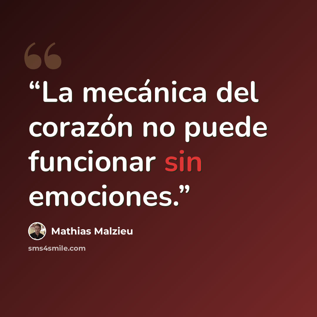 “La mecánica del corazón no puede funcionar sin emociones.” quote by Mathias Malzieu