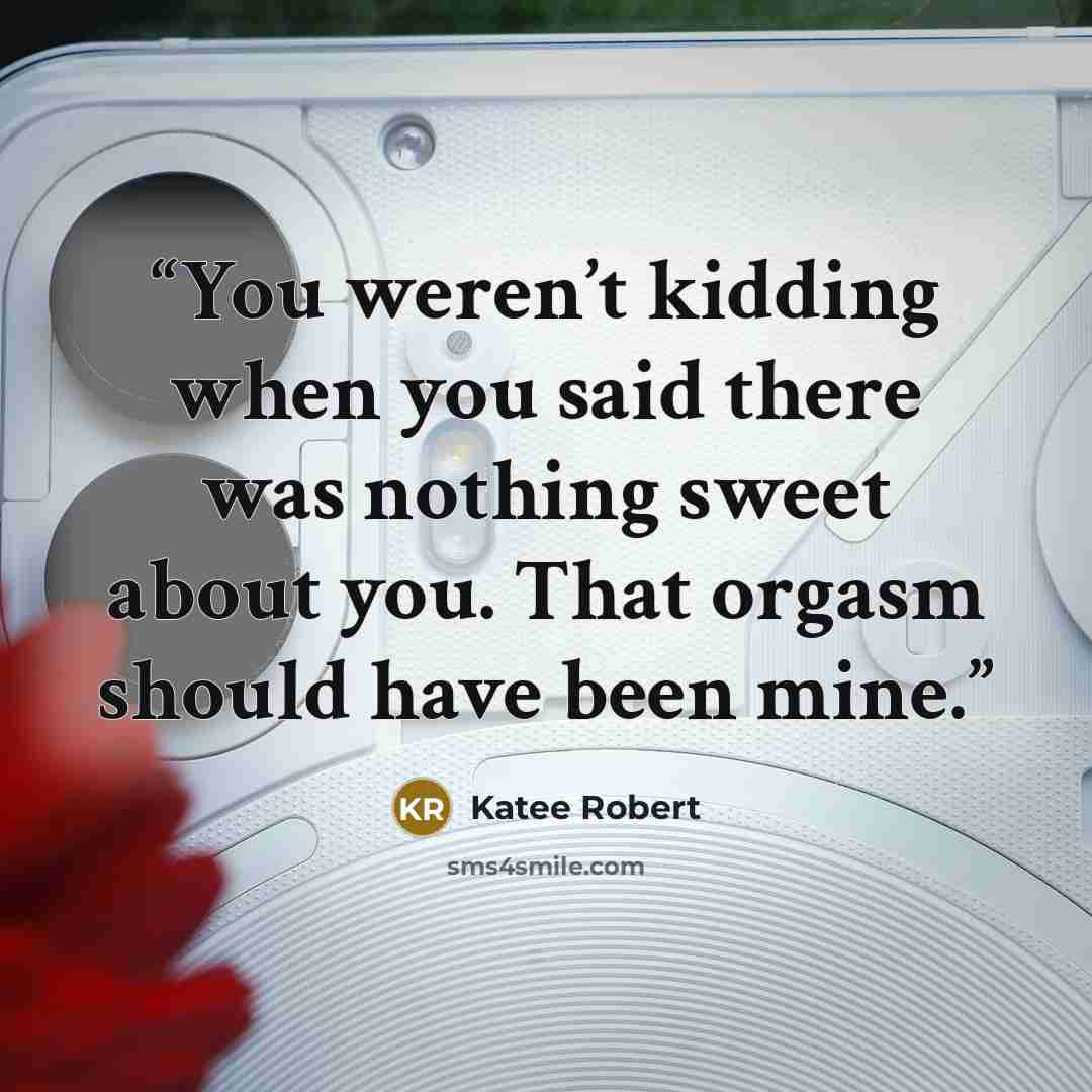 “You weren’t kidding when you said there was nothing sweet about you. That orgasm should have been mine.” quote by Katee Robert