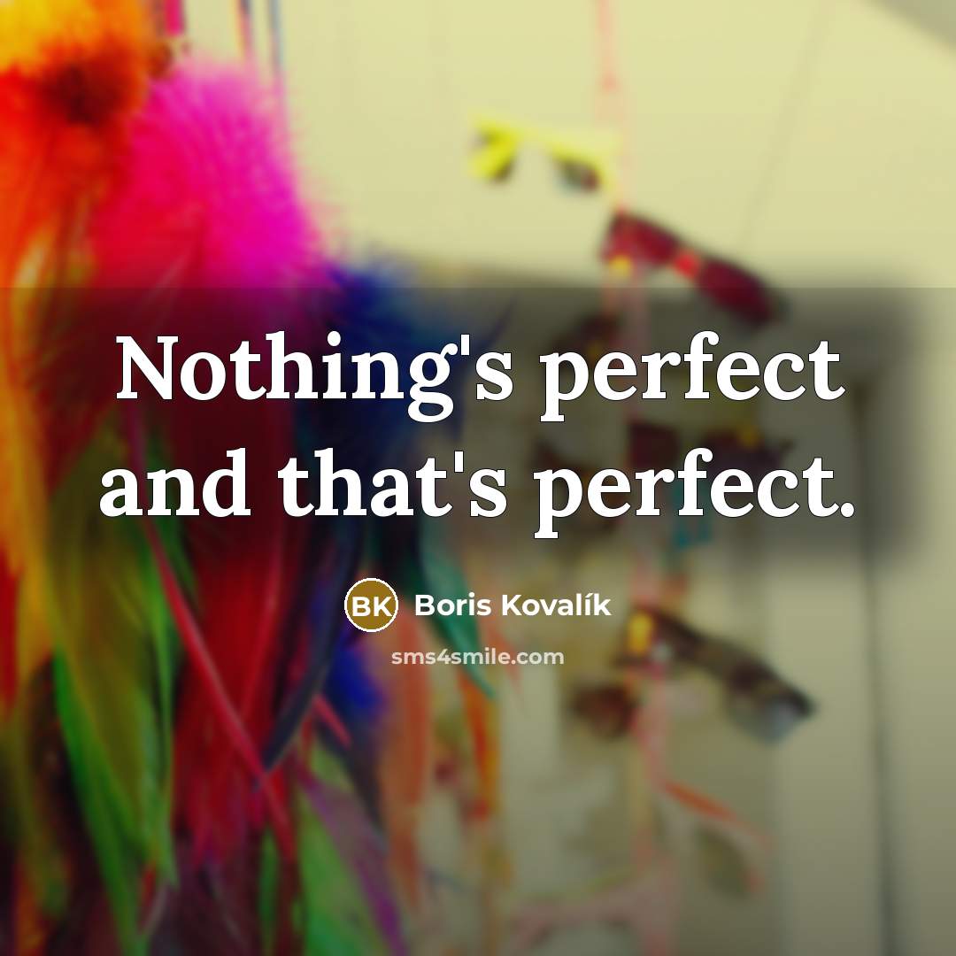 “Nothing's perfect and that's perfect.” quote by Boris Kovalík