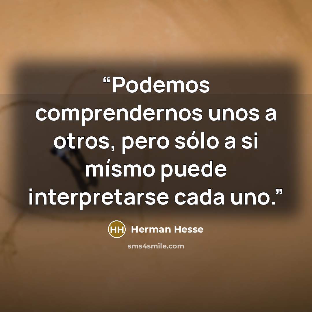 “Podemos comprendernos unos a otros, pero sólo a si mísmo puede interpretarse cada uno.” quote by Herman Hesse