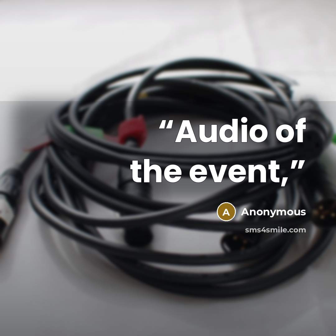 “Audio of the event,” quote by Anonymous