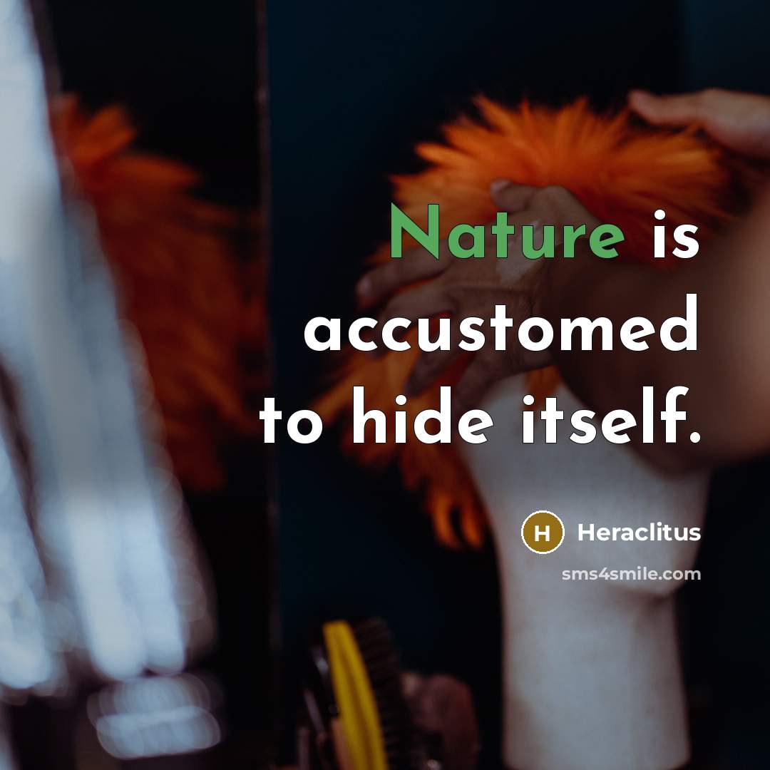 “Nature is accustomed to hide itself.” quote by Heraclitus