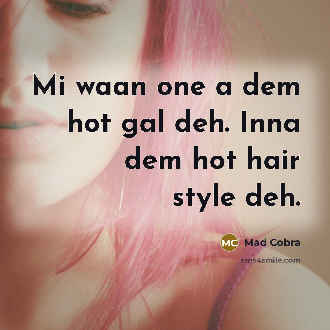 “Mi waan one a dem hot gal deh. Inna dem hot hair style deh.” quote by Mad Cobra