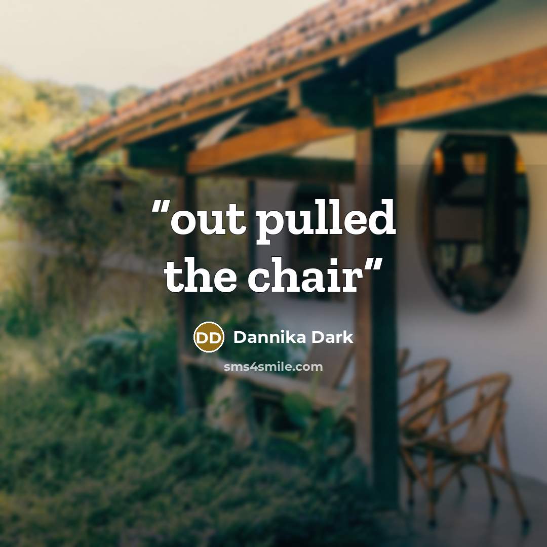 “out pulled the chair” quote by Dannika Dark