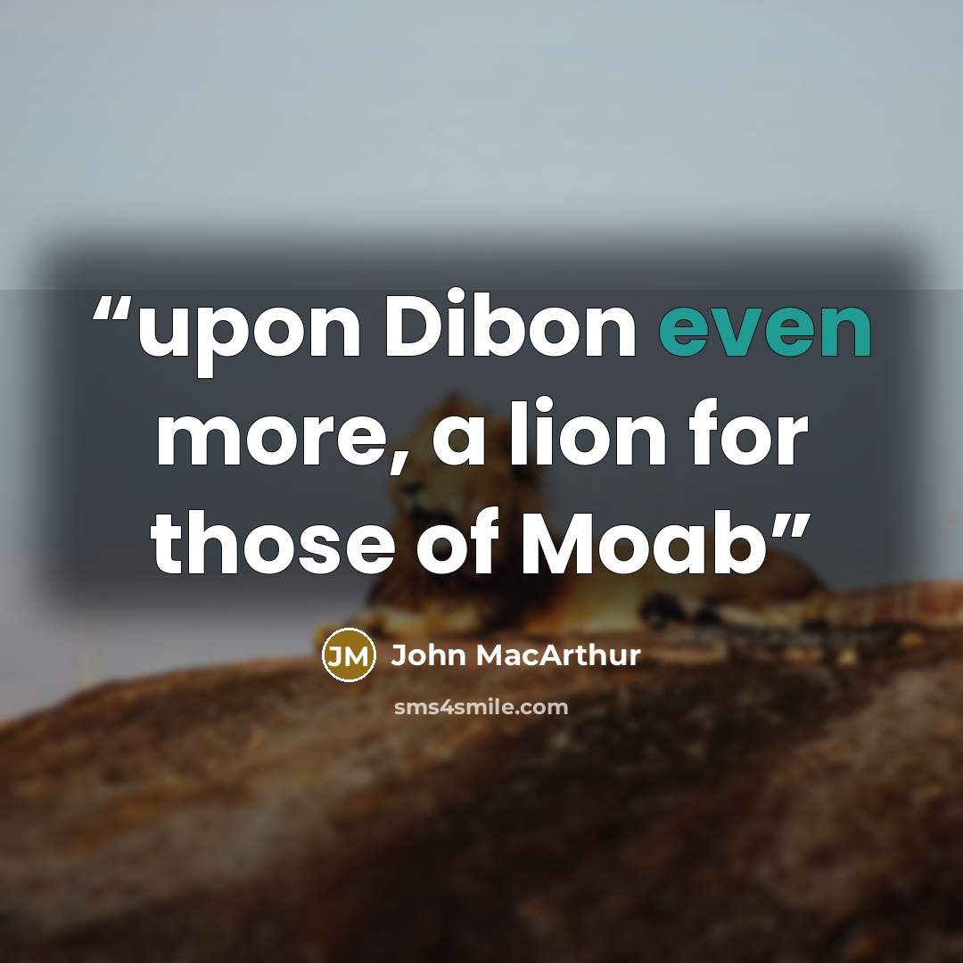 “upon Dibon even more, a lion for those of Moab” quote by John MacArthur
