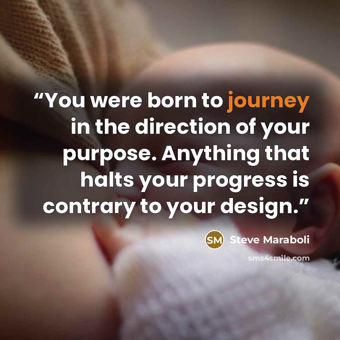 “You were born to journey in the direction of your purpose. Anything that halts your progress is contrary to your design.” quote by Steve Maraboli