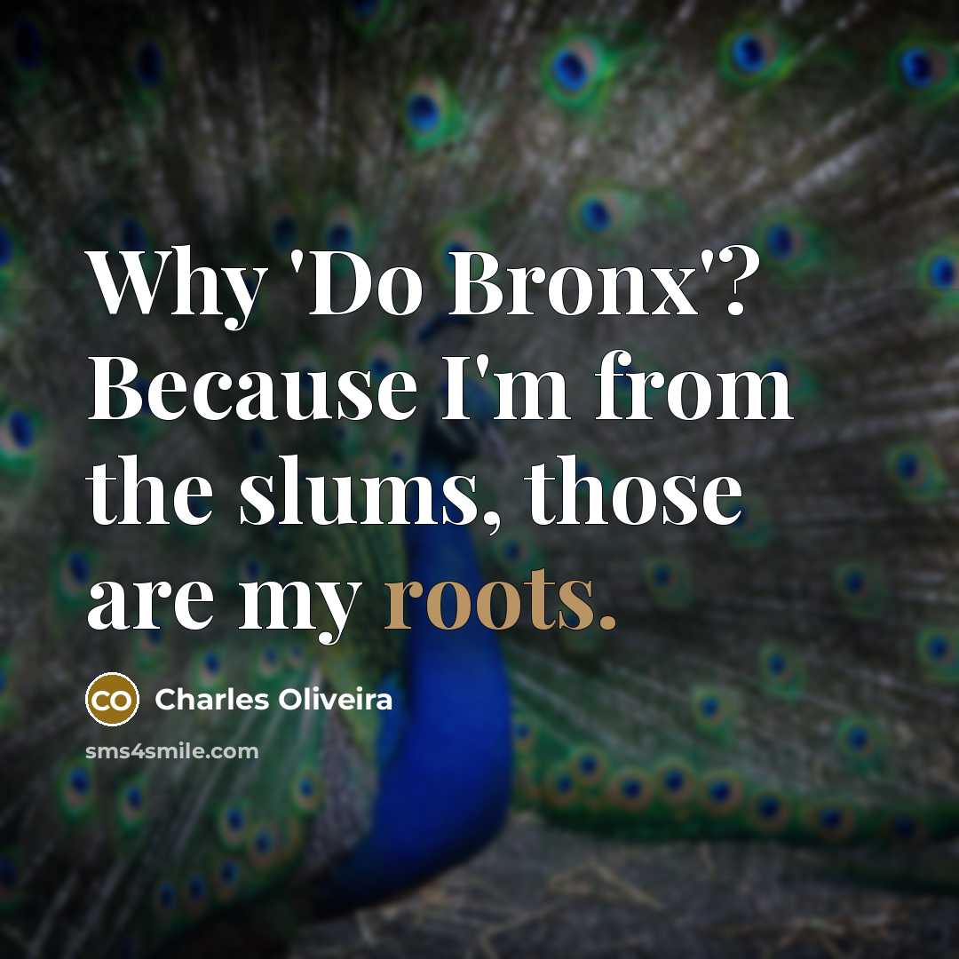 “Why 'Do Bronx'? Because I'm from the slums, those are my roots.” quote by Charles Oliveira