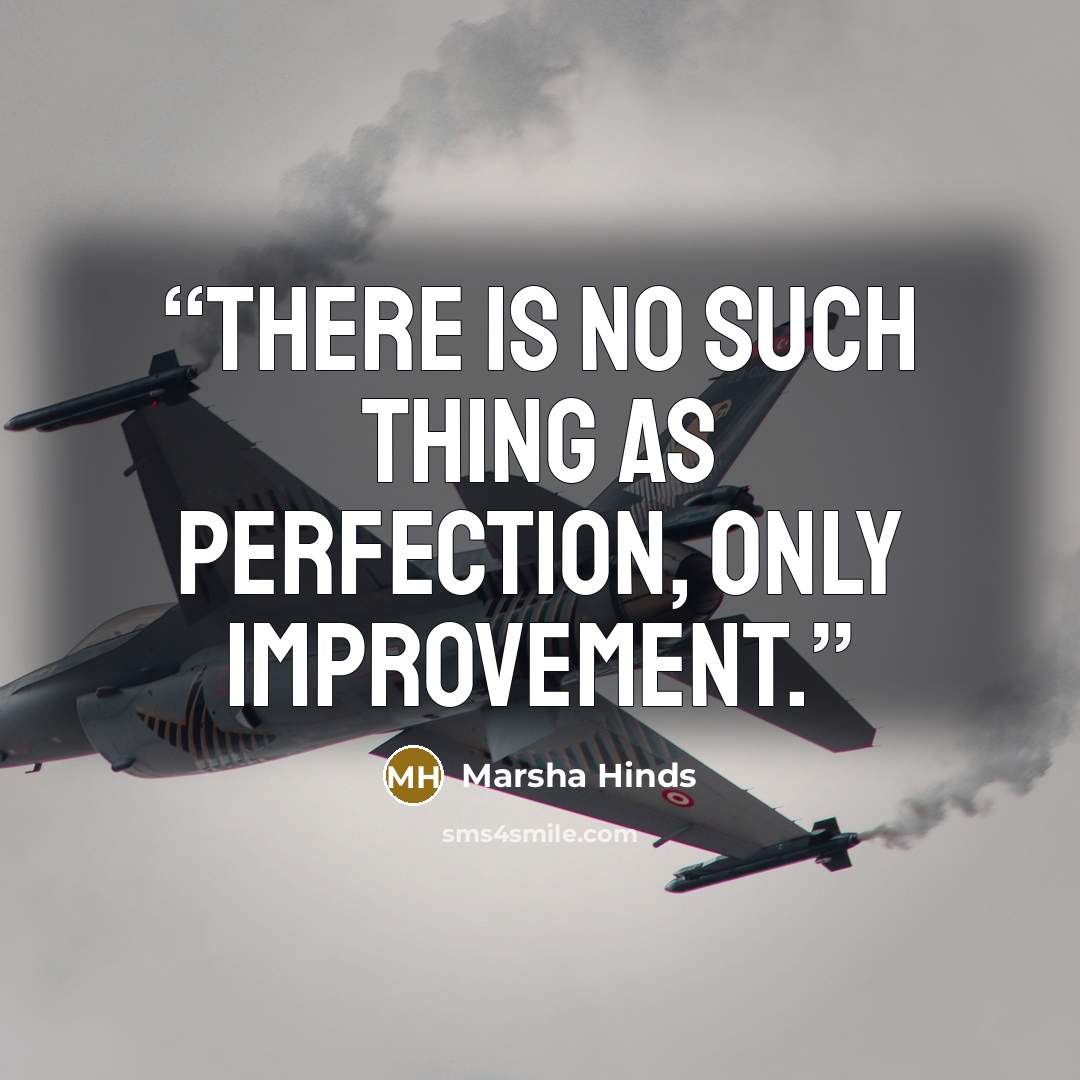 “There is no such thing as perfection, only improvement.” quote by Marsha Hinds