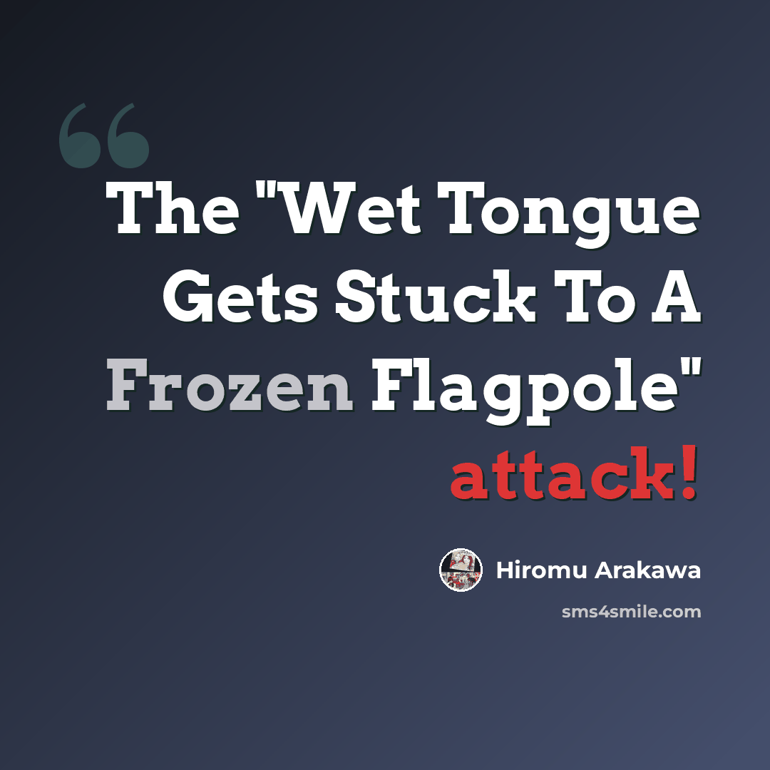 “The "Wet Tongue Gets Stuck To A Frozen Flagpole" attack!” quote by Hiromu Arakawa
