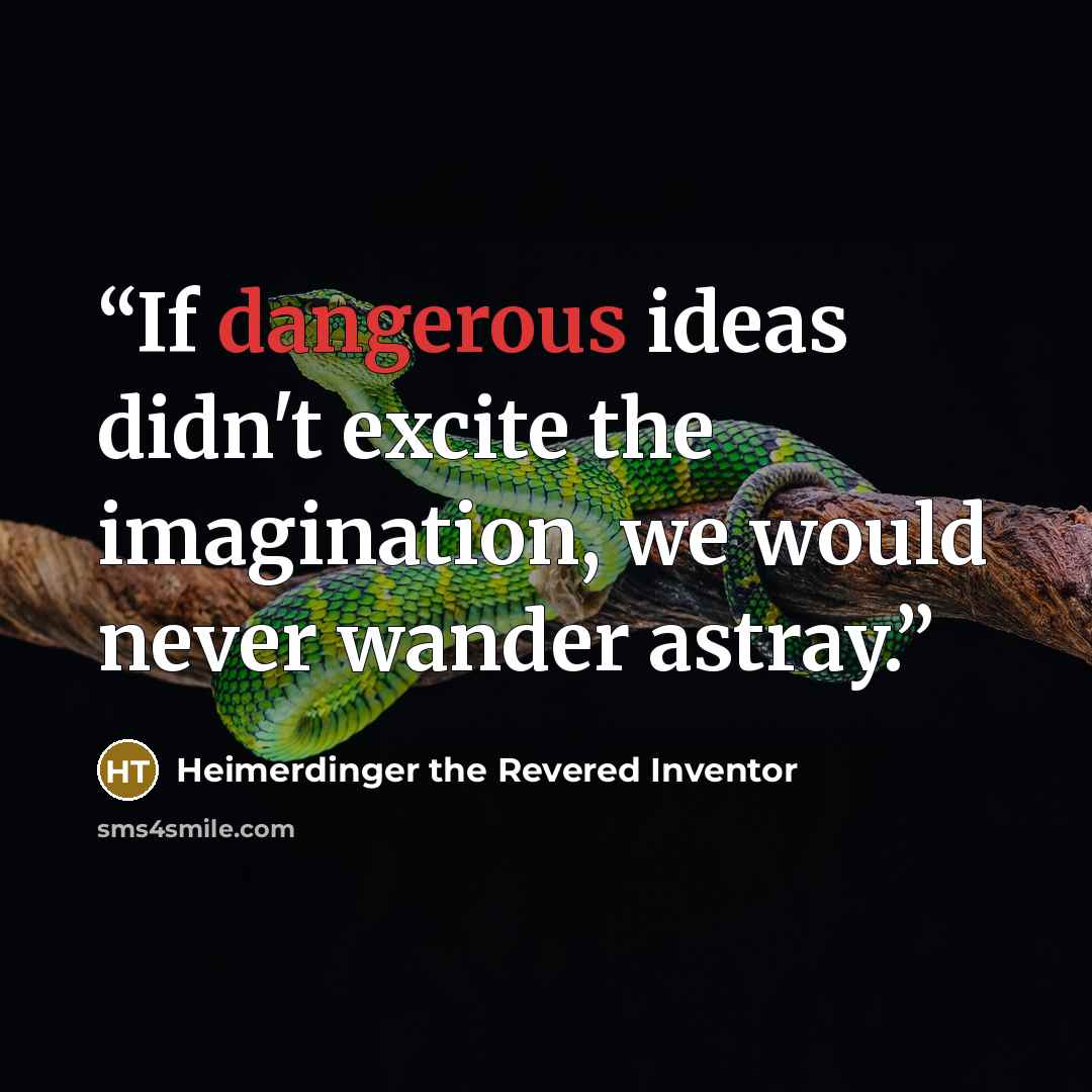 “If dangerous ideas didn't excite the imagination, we would never wander astray.” quote by Heimerdinger the Revered Inventor
