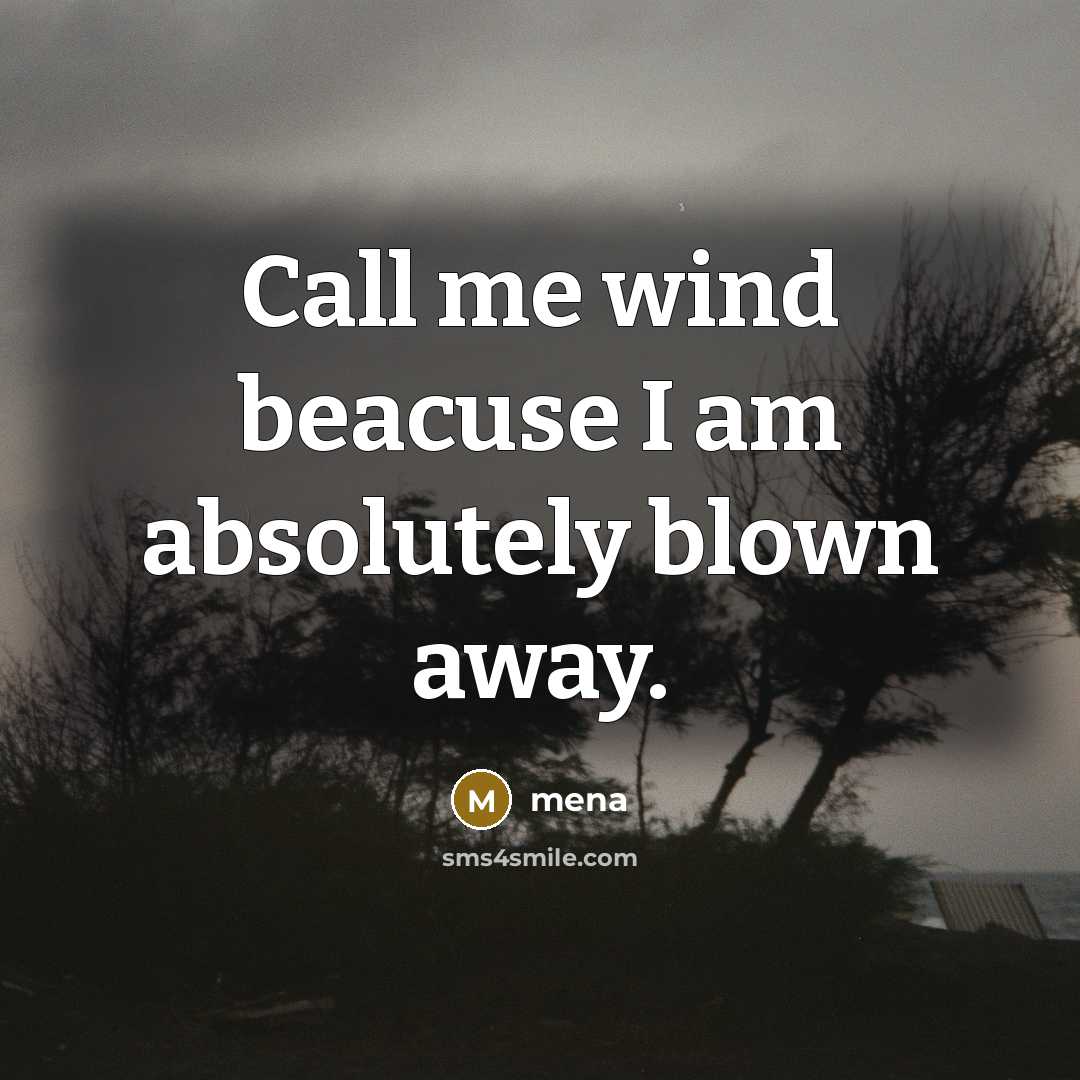 “Call me wind beacuse I am absolutely blown away.” quote by Mena