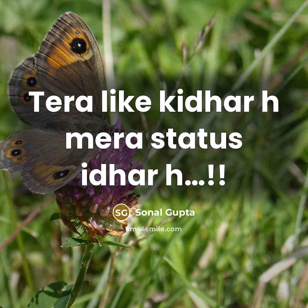 “Tera like kidhar h mera status idhar h…!!” quote by Sonal Gupta