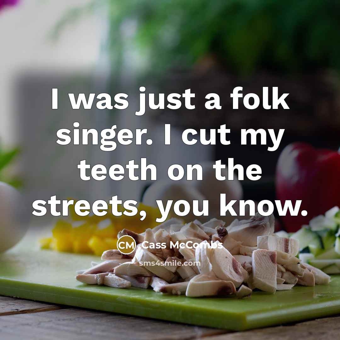 “I was just a folk singer. I cut my teeth on the streets, you know.” quote by Cass McCombs