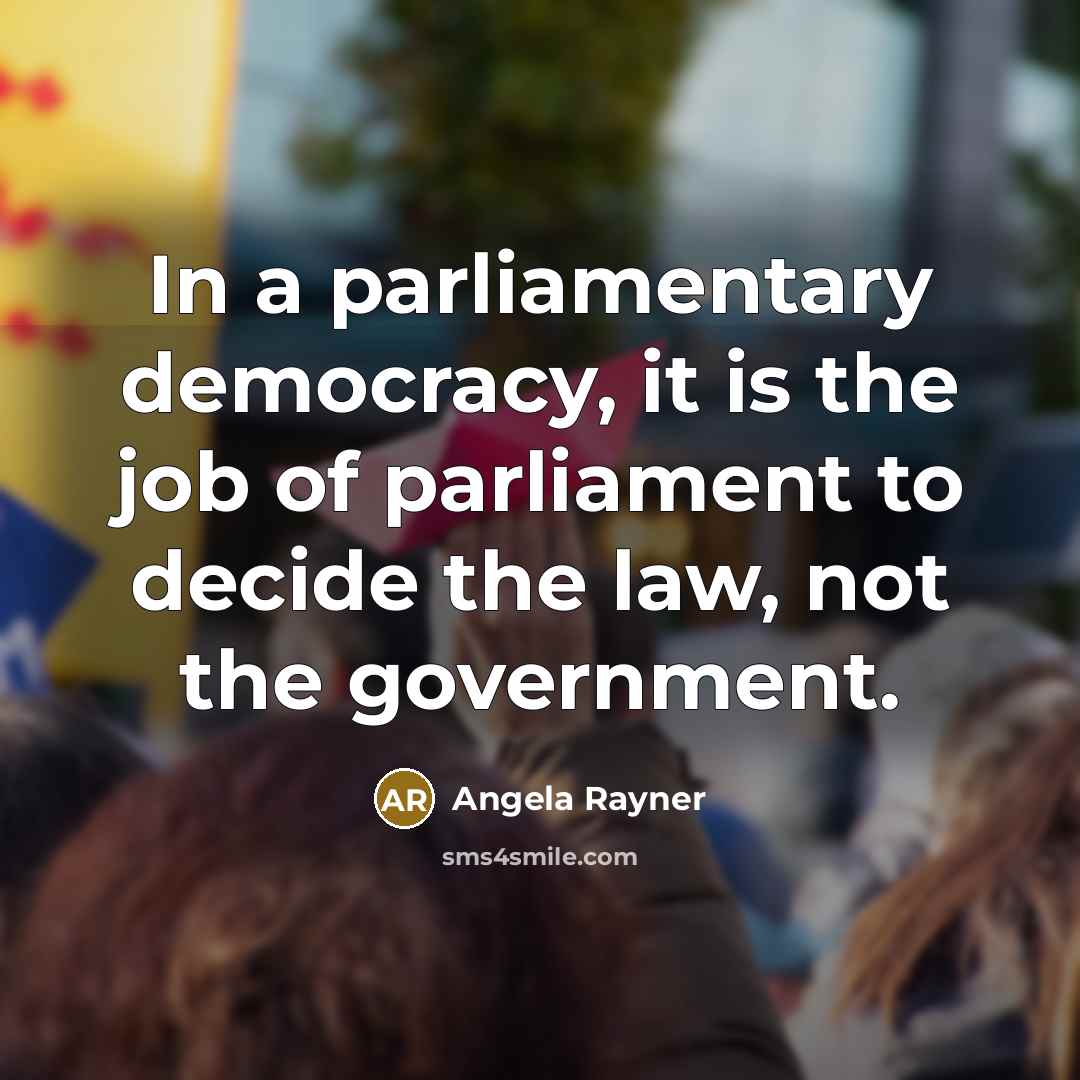 “In a parliamentary democracy, it is the job of parliament to decide the law, not the government.” quote by Angela Rayner