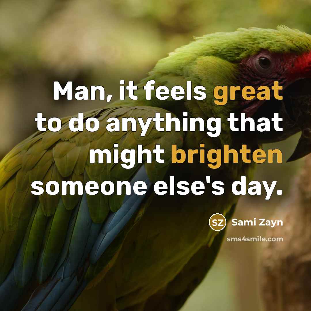 “Man, it feels great to do anything that might brighten someone else's day.” quote by Sami Zayn