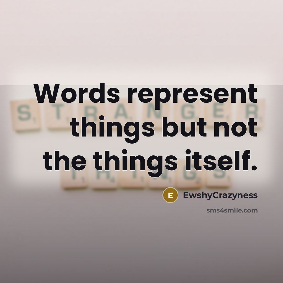 “Words represent things but not the things itself.” quote by EwshyCrazyness