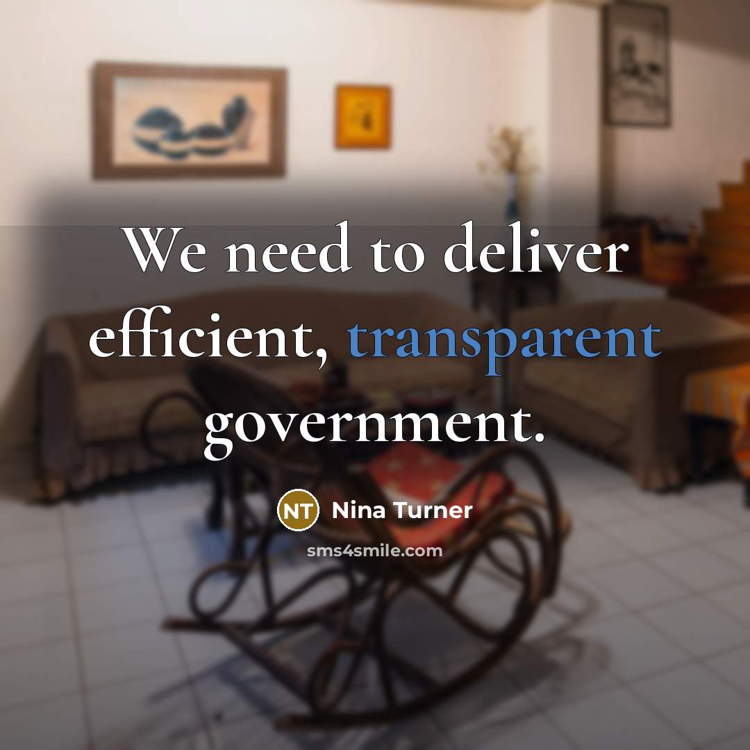 “We need to deliver efficient, transparent government.” quote by Nina Turner