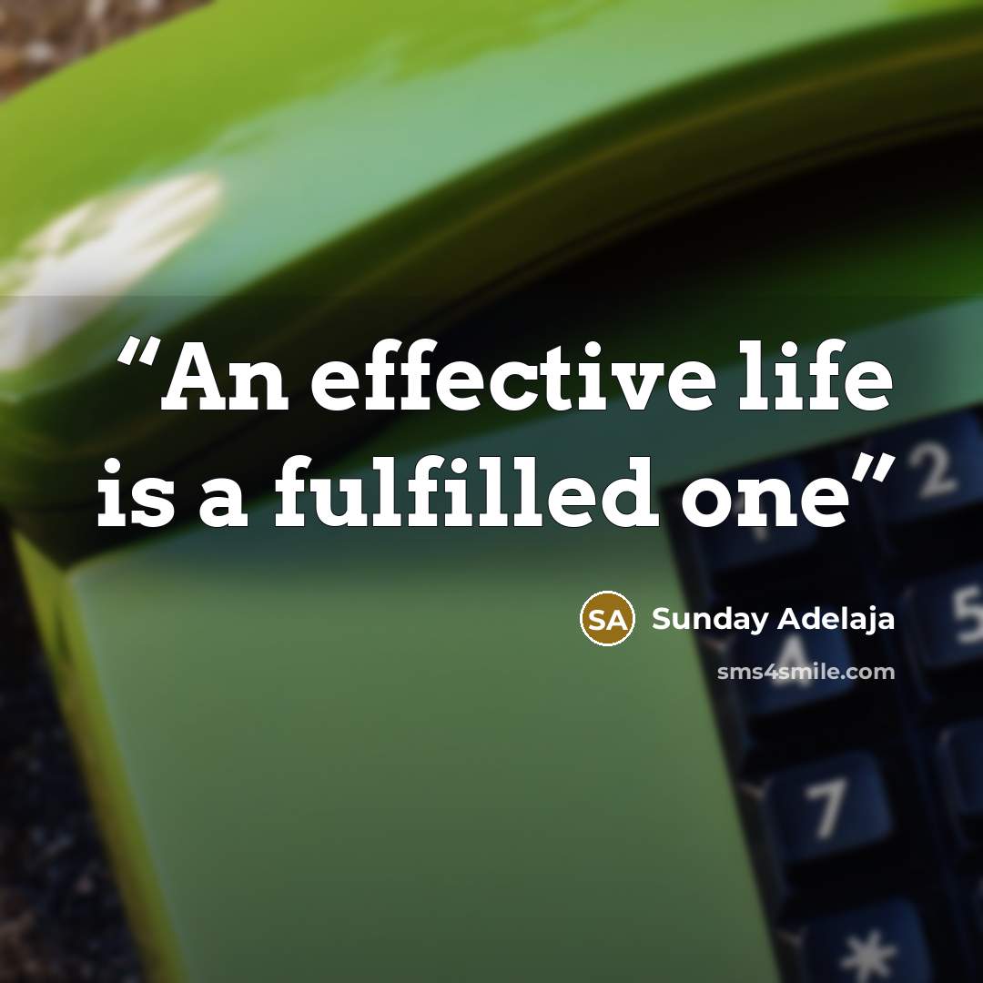 “An effective life is a fulfilled one” quote by Sunday Adelaja