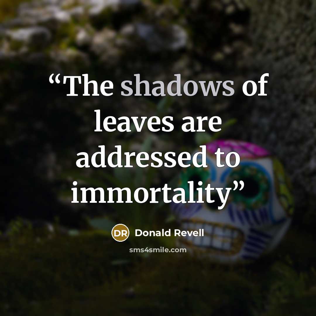 “The shadows of leaves are addressed to immortality” quote by Donald Revell